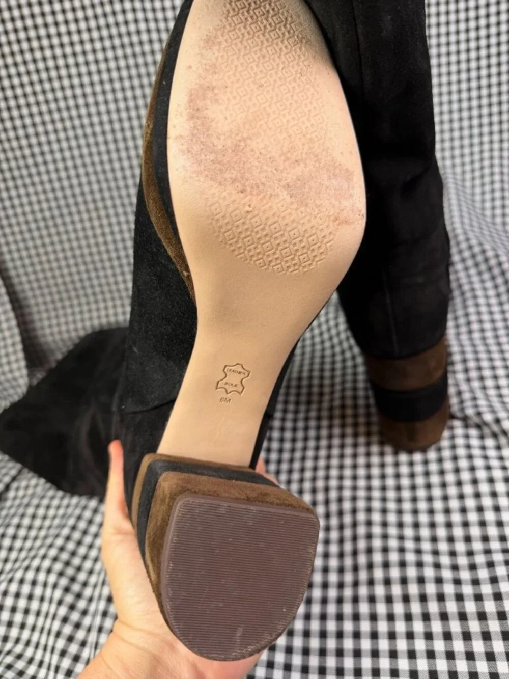 Tory Burch Platform Boots Womens 8 M Black Suede Knee High Leather Sole